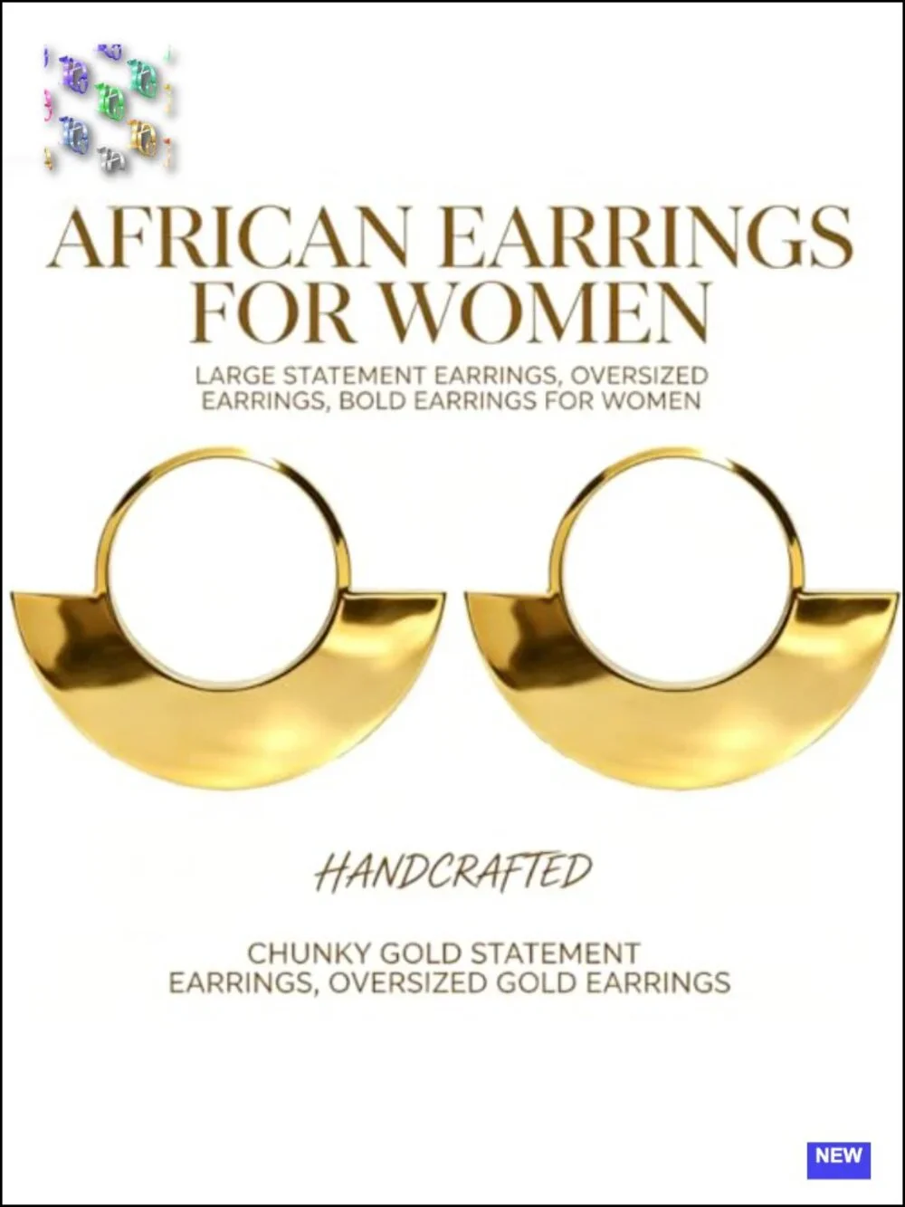 Large Gold Statement Hoop Earrings for Women, Trendy Oversized Geometric Disco
